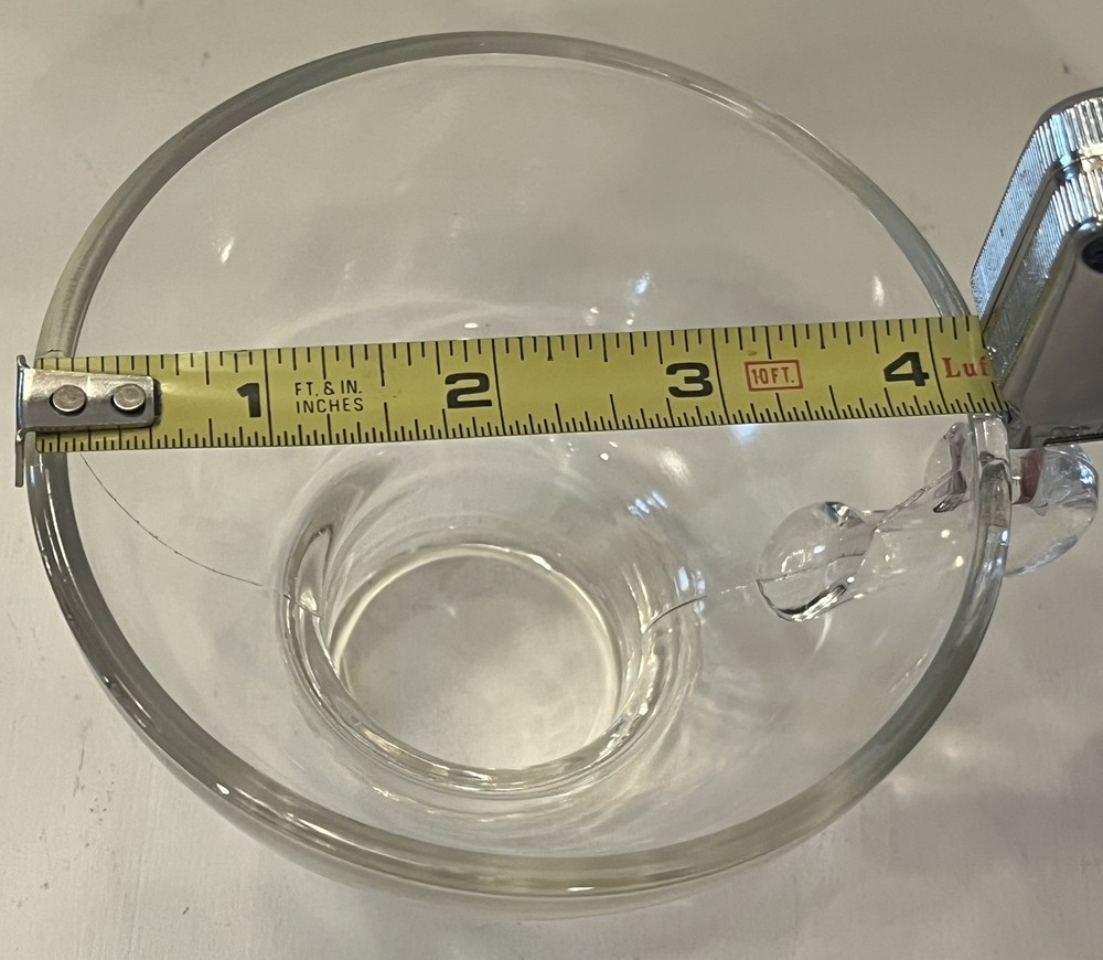 Vintage Thick Clear Glass Canning Funnel with a Finger Loop Handle