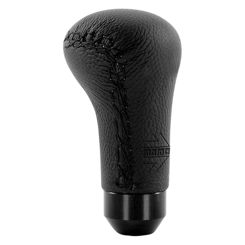Momo for Anatomico Shift Knob - Black Leather, Black Stitching