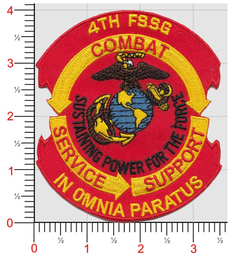 MARINE CORPS 4TH FSSG FIELD SERVICES SUPPORT GROUP EMBROIDERED HOOK & LOOP PATCH