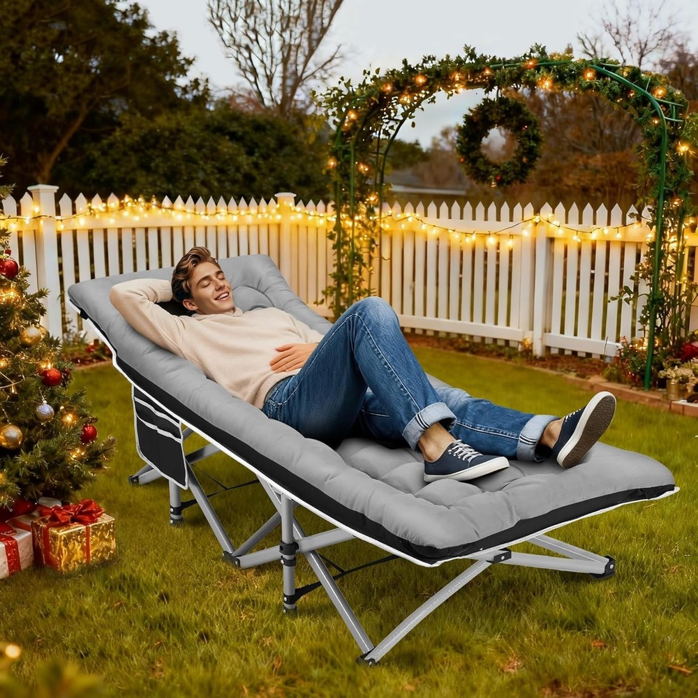 Portable Camping Cot Sleeping Cots Adults 28" Extra Wide Folding Cot Max Load