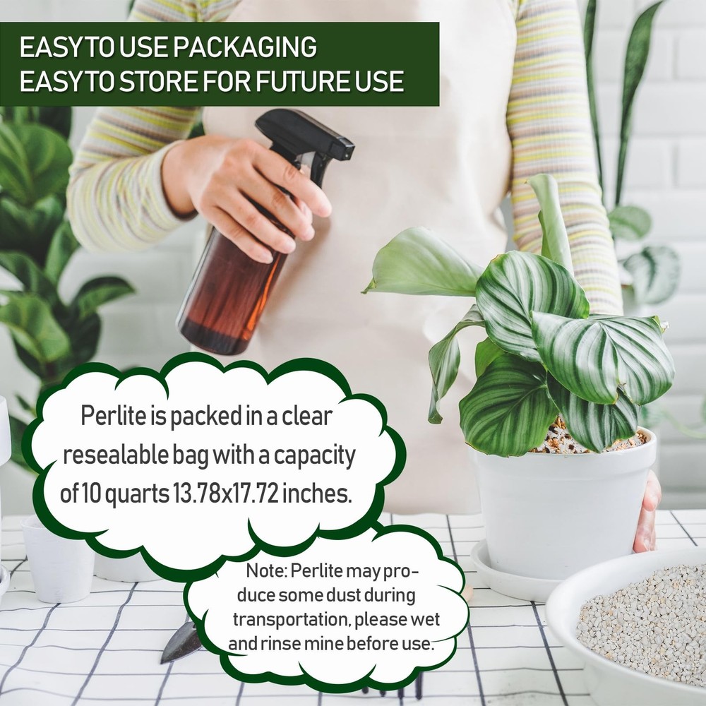 10QT Horticultural Perlite Bulk, Organic 3-6mm,