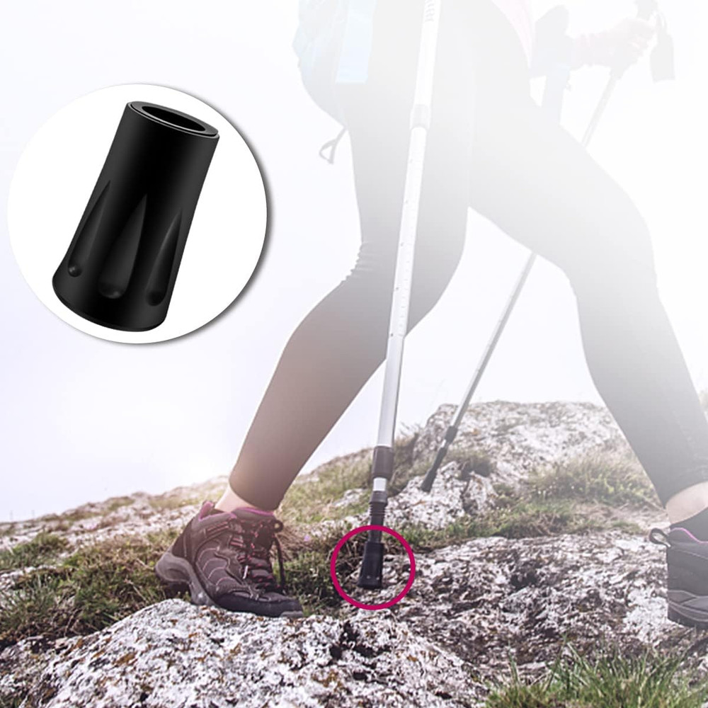 8Pcs Trekking Pole Tips Replacement Protectors, Rubber Feet for Hiking Pole Tips
