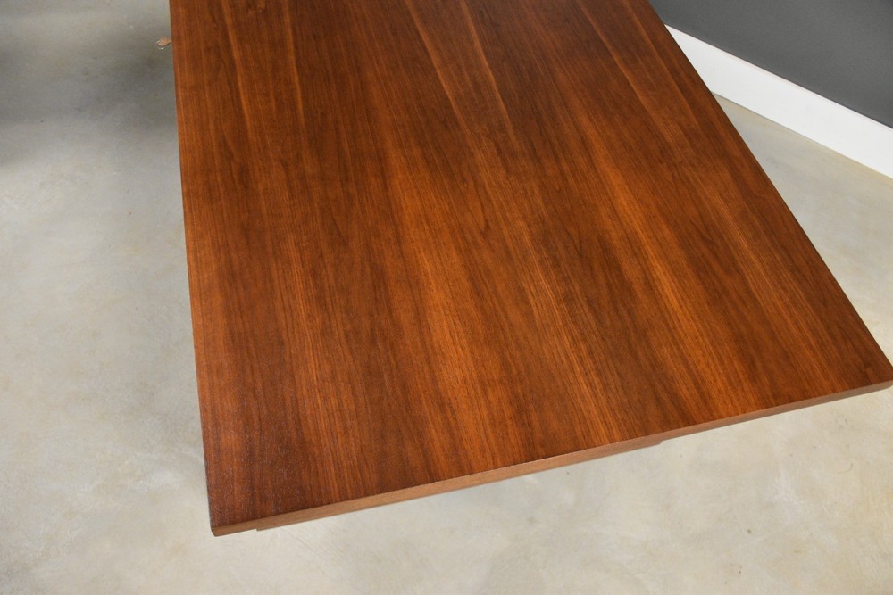 Refinished L Shaped Walnut Mid Century Desk
