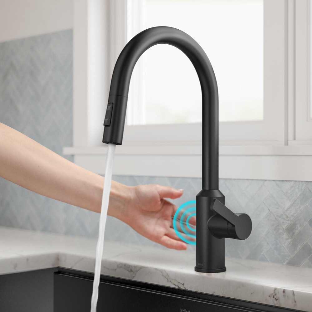 Kraus KSF-2830 Oletto Touchless Sensor Pull-Down Single Handle - Black