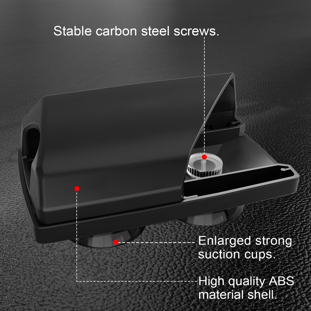 Black EZ Pass Holder with Super Strong Suction Cups for Windshield 1 Pack