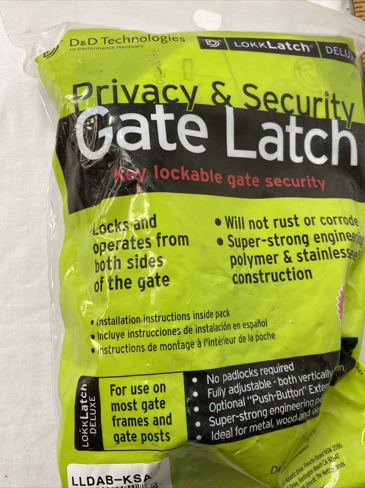 D&D LLDAB-KSA LokkLatch Deluxe Key Alike Gate Latch, Privacy & Security