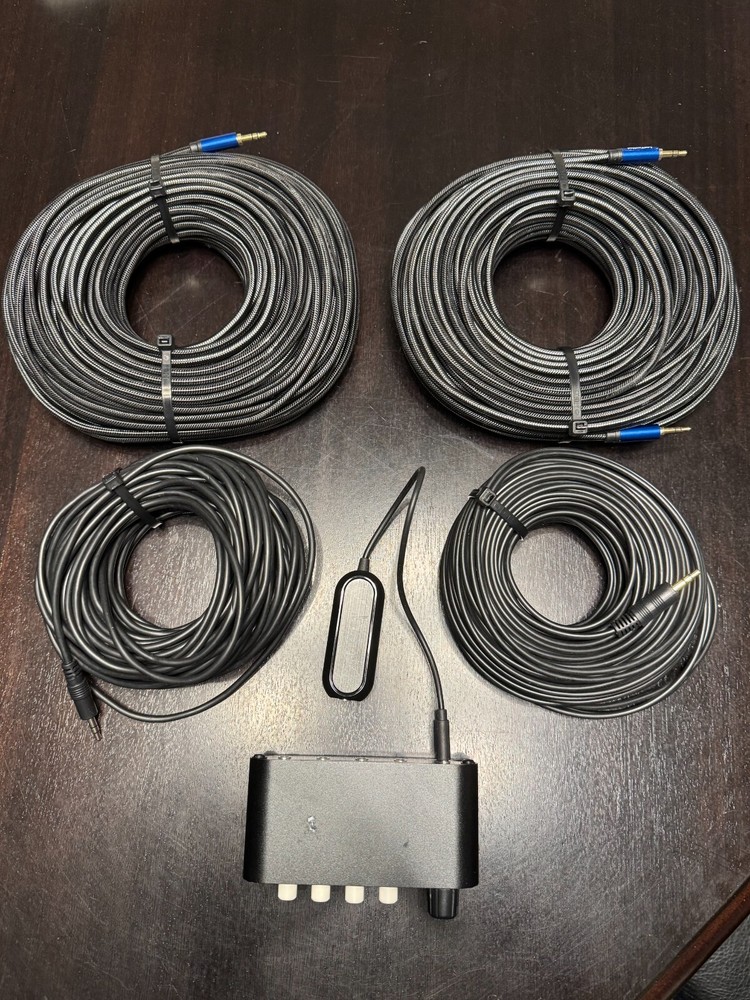 4 port digital audio switch with cables - paranormal - ghost hunting - EVP