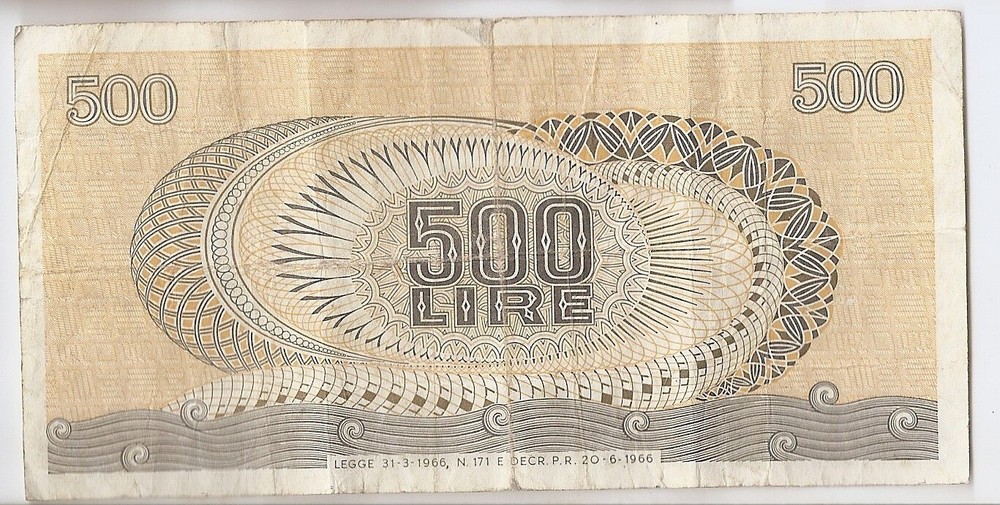 ITALY 500 lire 1966