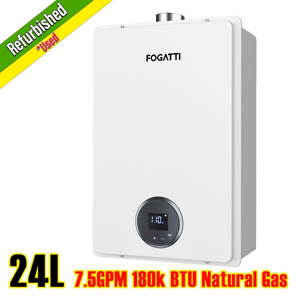 【90% NEW】24L 7.5 GPM Tankless Natural Gas Water Heater Instant Whole Home Use