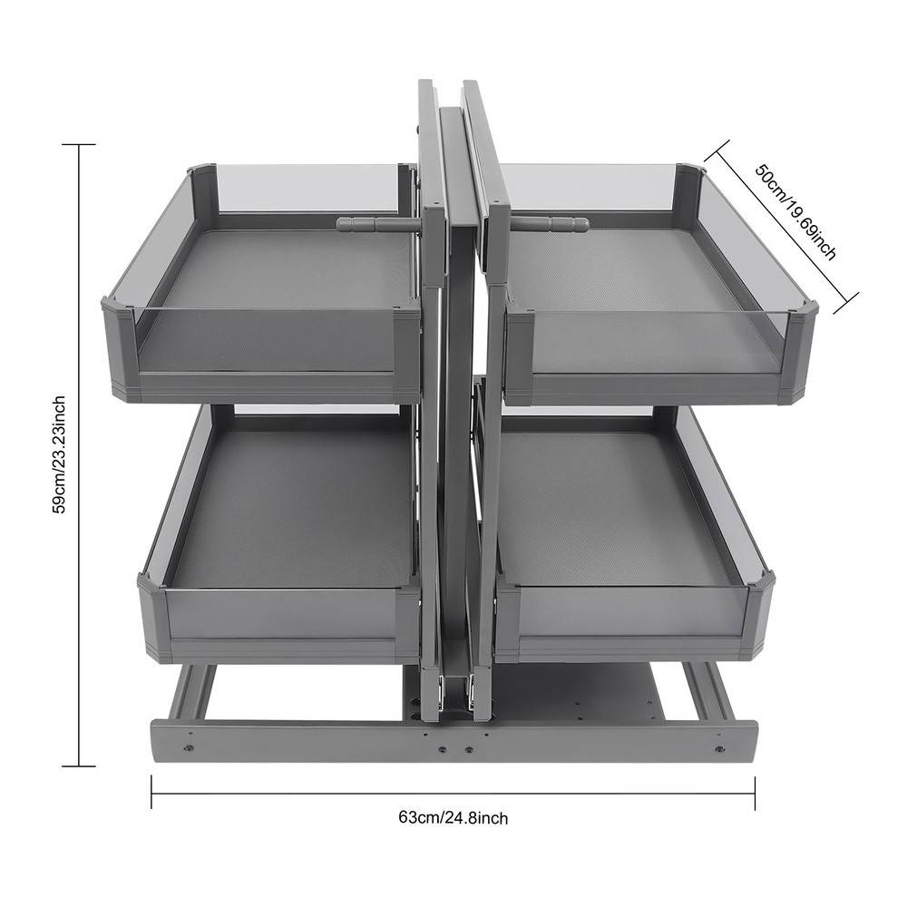 Blind Corner Cabinet Organizer Corner Pull Out Organizer for Kitchen 63*50*59cm