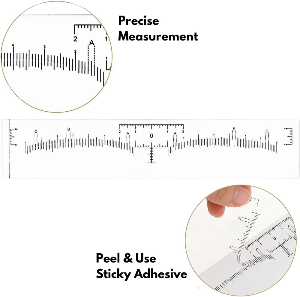 100Pcs Eyebrow Ruler Sticker Disposable Eyebrow Mapping Ruler Sticker for Mic...