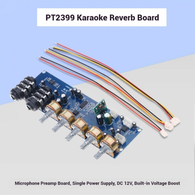 Microphone Preamp PT2399 Base Reverbs and Delay Effects Board for Microphones