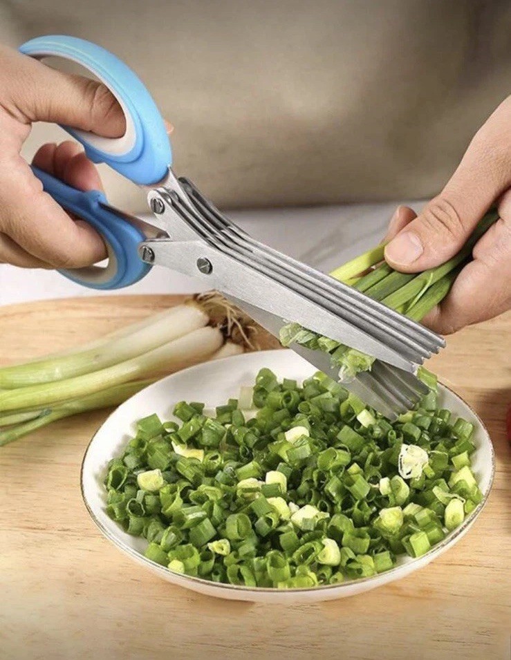 Multi-Blade Herb Scissors Multi Functional Plastic Handle