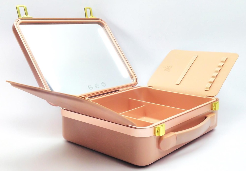 Glo Tech Beauty Case with LED Mirror Touch Sensor 3 Light Settings Max Organizer