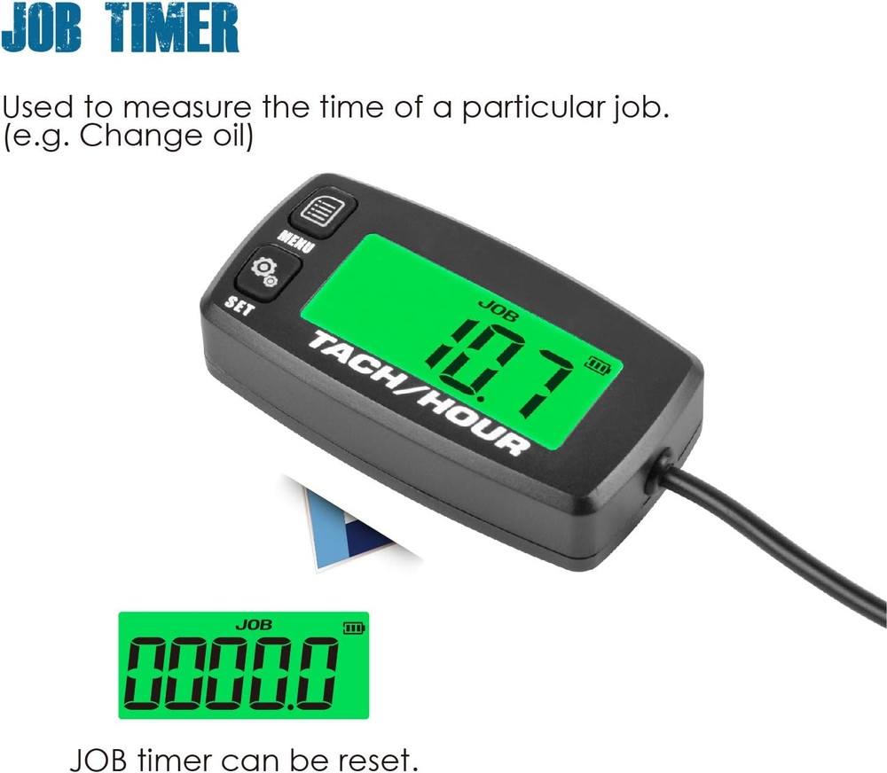 Digital Maintenance Tach/Hour Meter,Battery Replacement for Small Gas Engine,Use