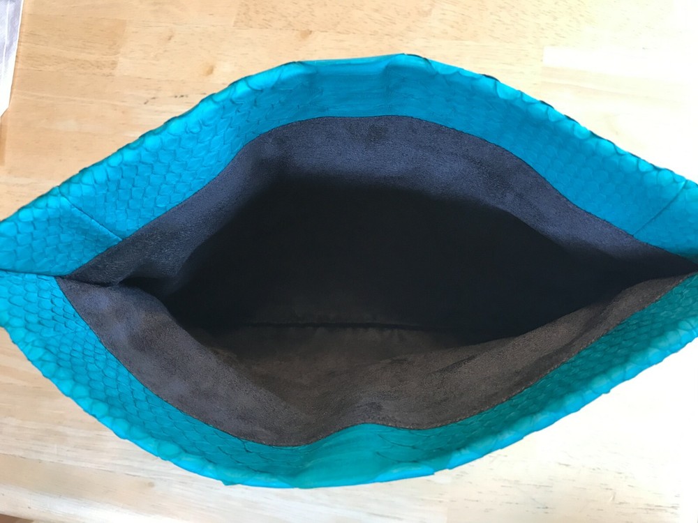 Genuine Python Leather Classic Fold over Clutch Bag