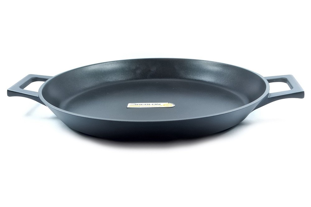 Non Stick Paella Pan Aluminum Durable, Dark Grey