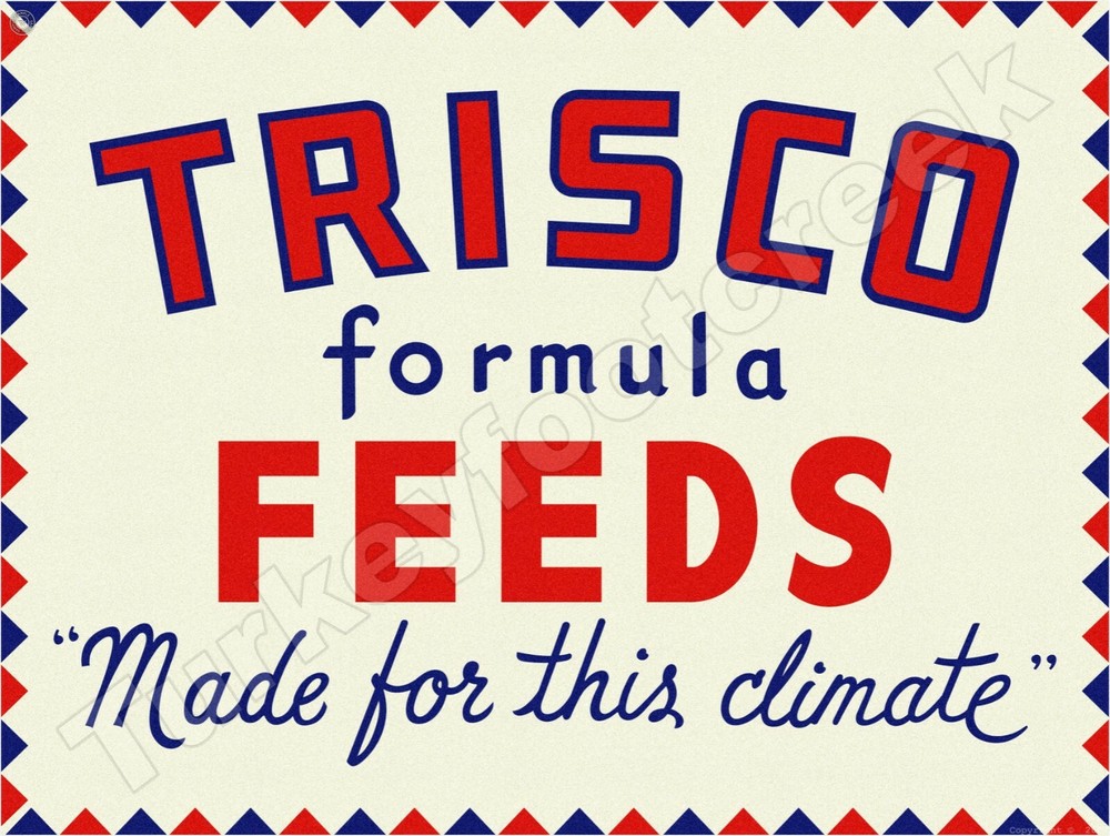 Trisco Formula Feeds 9" x 12" Metal Sign
