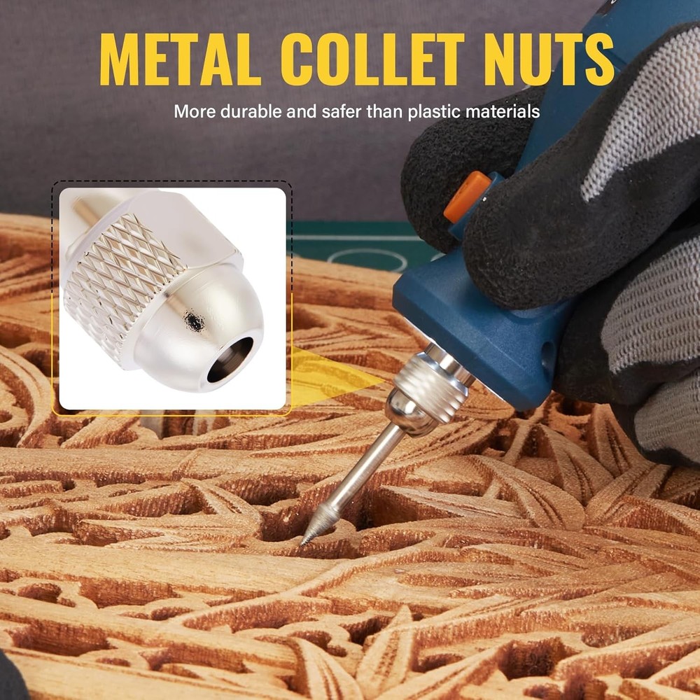 15PCS Drill Chuck Collet Set 0.02In - 0.13In Keyless Quick Replacement Kit Compa
