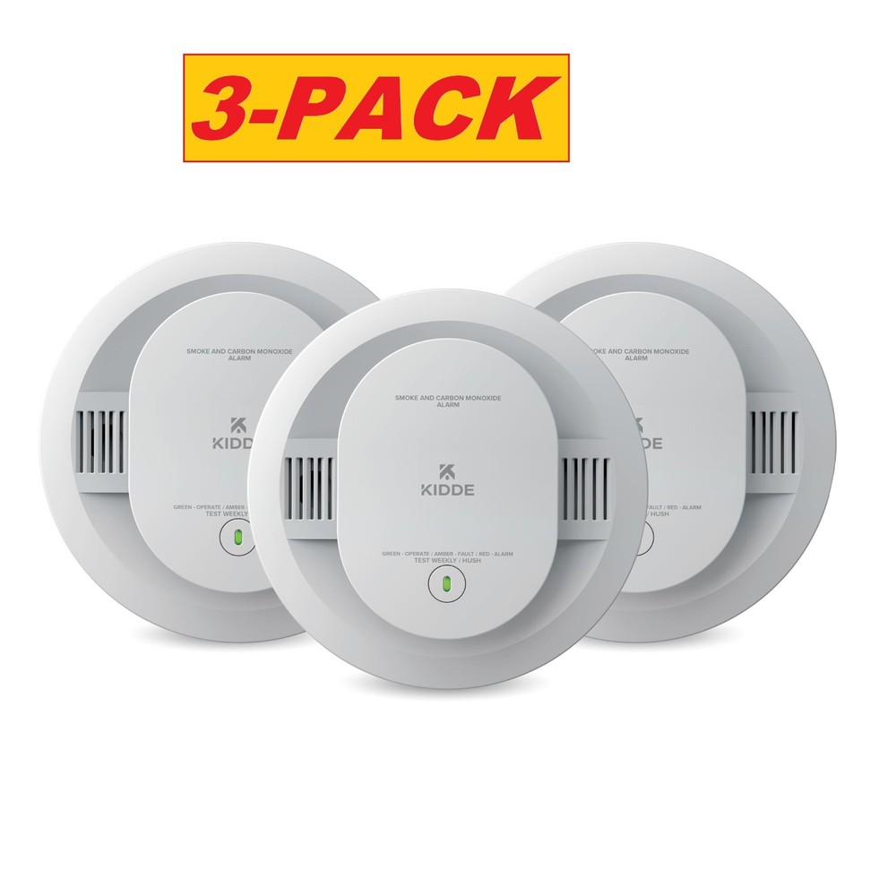 3-pack Kidde 30CUDR Smoke & Carbon Monoxide Detector, AA Battery Powered,