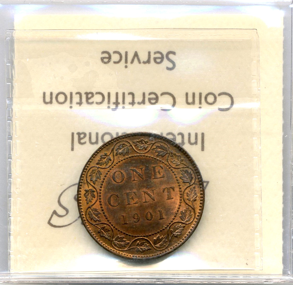 1901 Canada Large Cent - Choice Uncirculated, ICCS MS64 RD