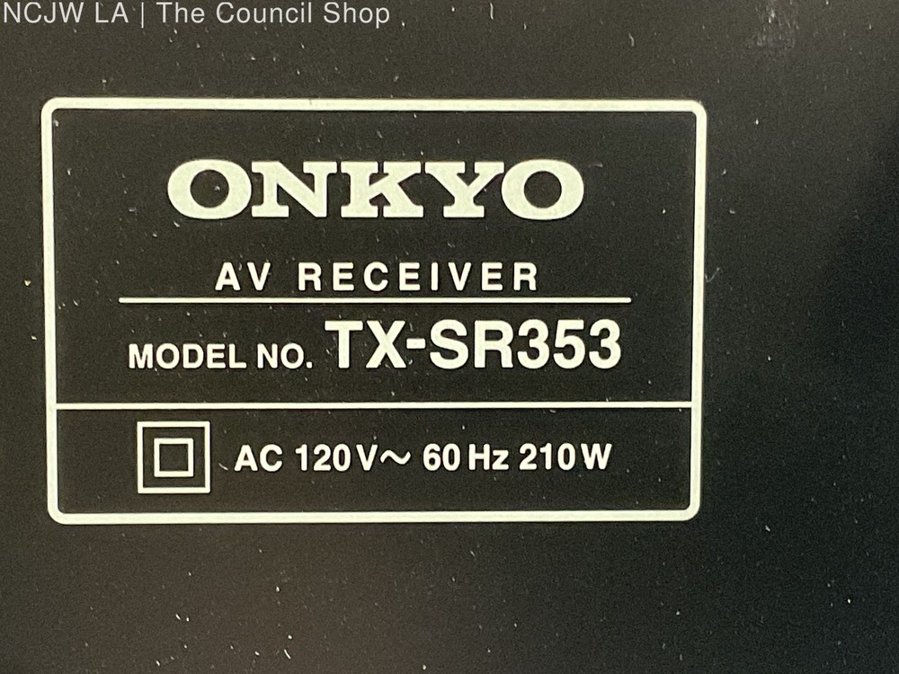 Onkyo A/V TX-SR353 Receiver POWERS ON