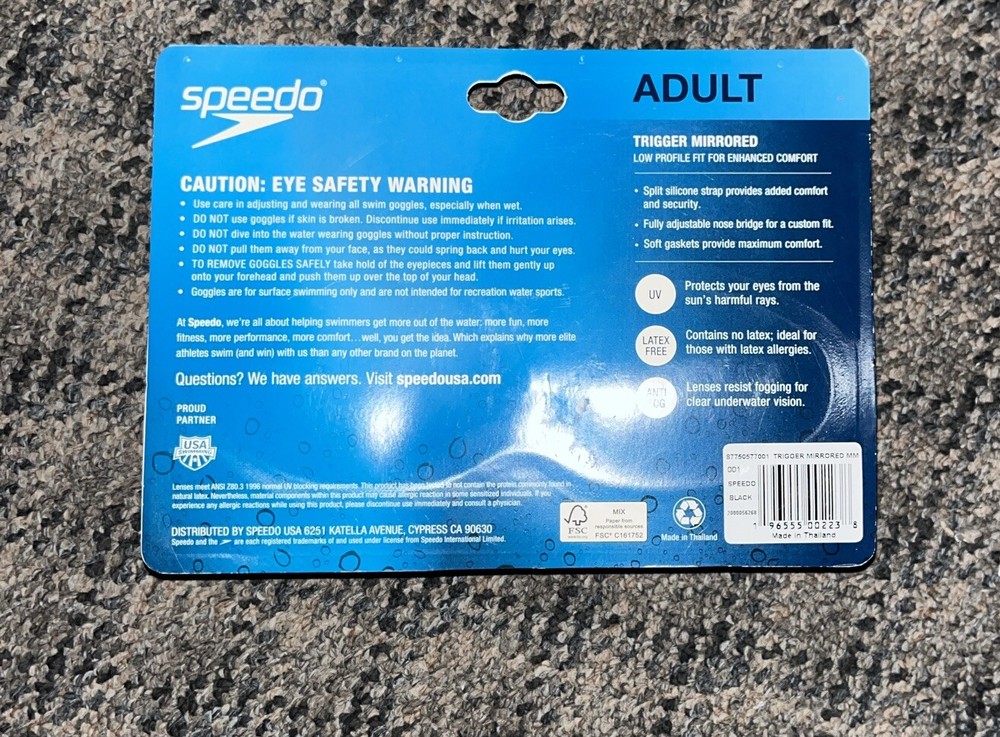 SPEEDO ADULT TRIGGER MIRRORED BLACK