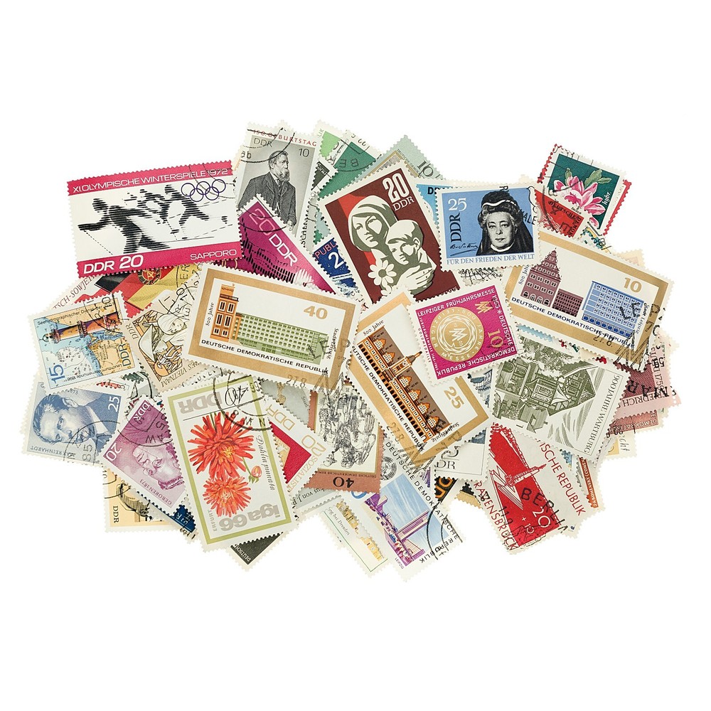 100 Different East Germany Stamps Off Paper