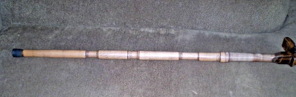 LATHE TURNED WALKING STICK CANE OWL HAND CARVED HANDLE