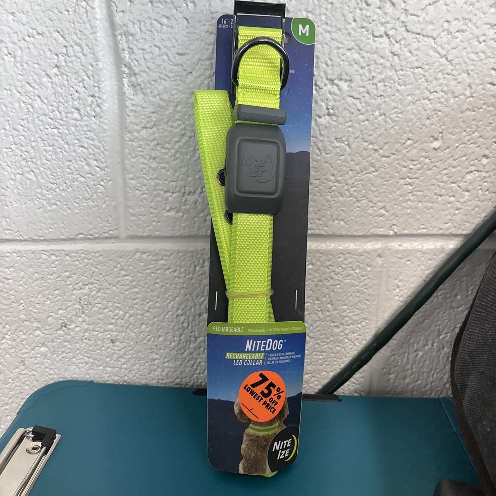 NiteDog - M - Lime/Green Rechargeable LED Collar
