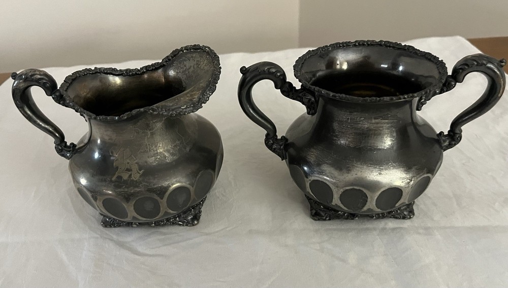 Victorian Sugar Bowl & Creamer #1259