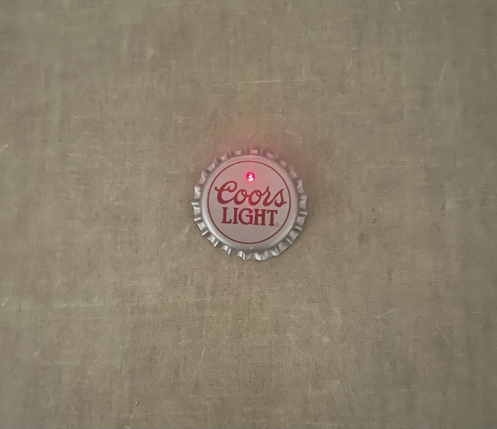 Coors Light Bottle Cap, Vintage, Light Works!