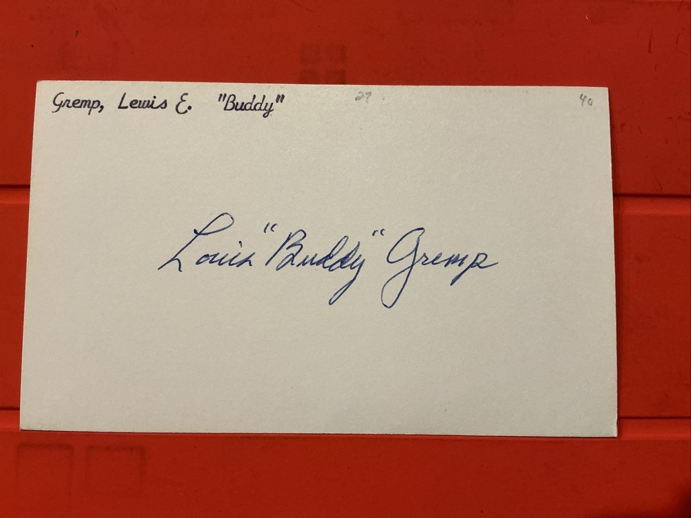 Buddy Gremp 🔥🔥MLB: 1940 Boston Bees🔥🔥Autograph🔥🔥