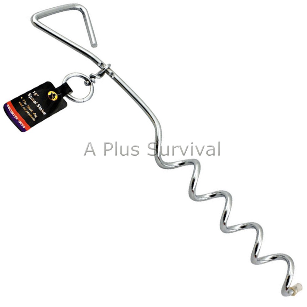 Pet Leash Tender - Ground Corkscrew Spiral Stake
