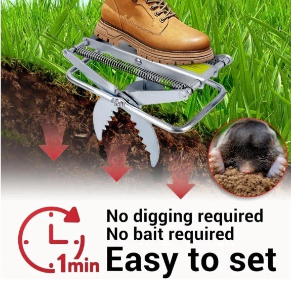 Upgraded Mole Scissor Trap, Mole Trap for Lawns, Easy Step Setup, Efficient