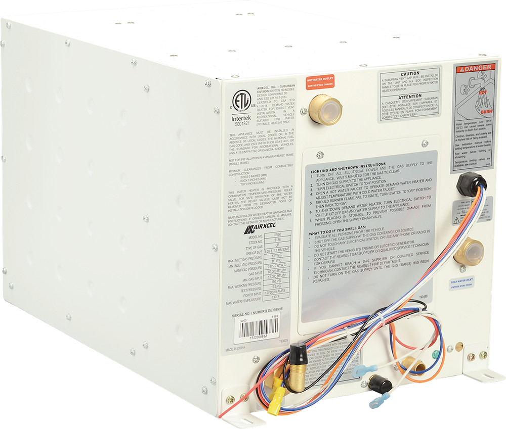 Suburban Mfg 5280A Water Heater Model IW60RL 60,000 BTU