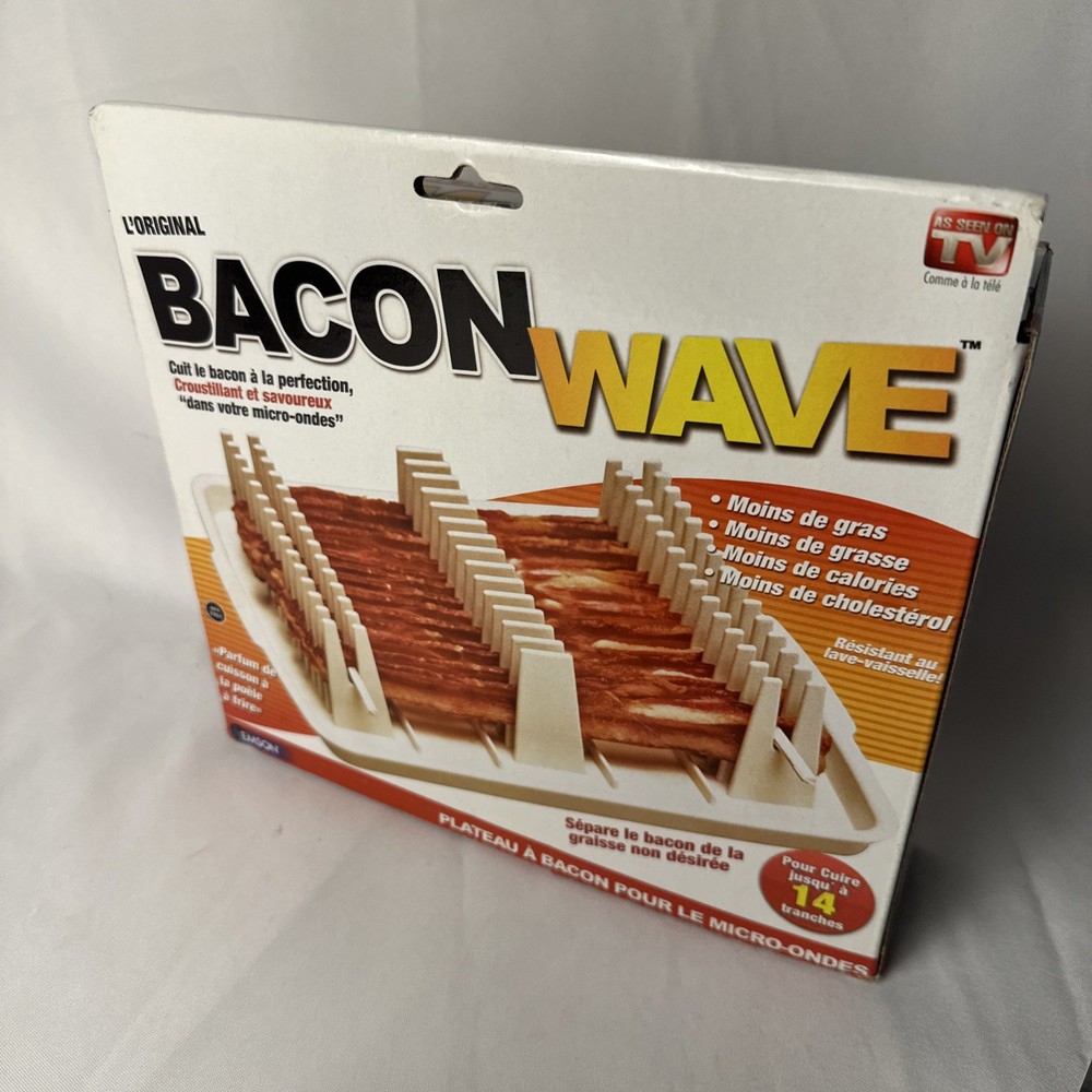 Emson Original Bacon Wave Microwave Bacon Tray Open Box