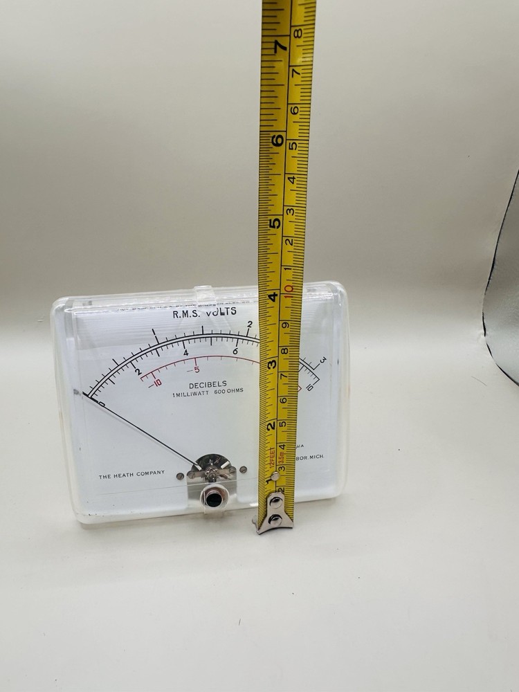 NOS Heathkit Simpson 4.5" Rectangular Panel Meter RMS Volts DB 200uA 1329 W/ Box