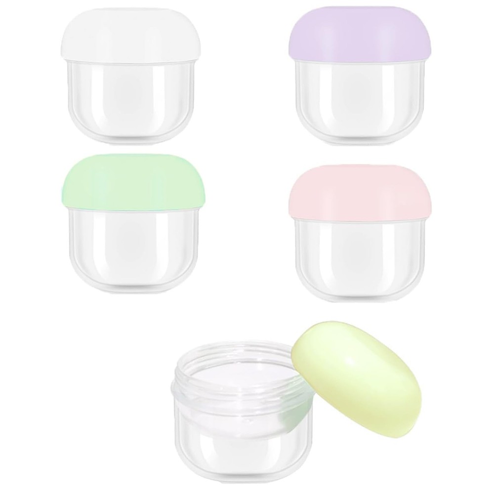 5 Pcs Travel Containers - 20ml Multi-Purpose Jars, Leak-Proof, Plastic, Compa...