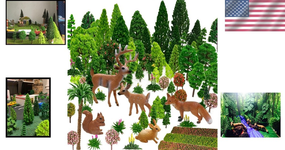 Plastic Trees Set for Model Railroad Scenery