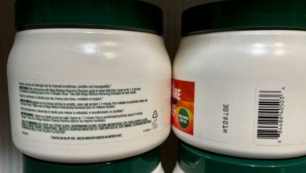L'OREAL MEGA MOISTURE DEEP CONDITIONING NURTURING CREME 16 OZ 4 JARS