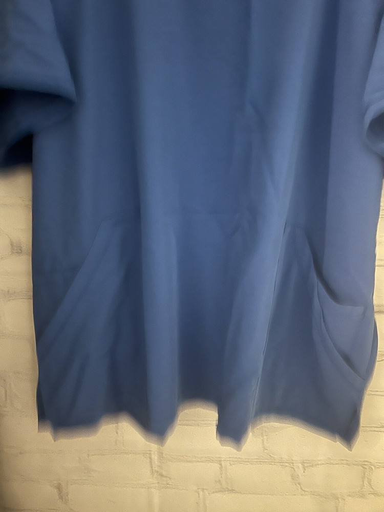 Jockey Scrub Top Solid Blue Crew Neck STRETCH EUC Women's Size 2X