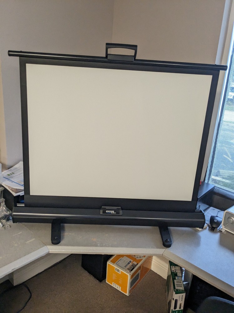 Portable Projector Screen Pull Up Stand 40" Mobile Projection Conference Table