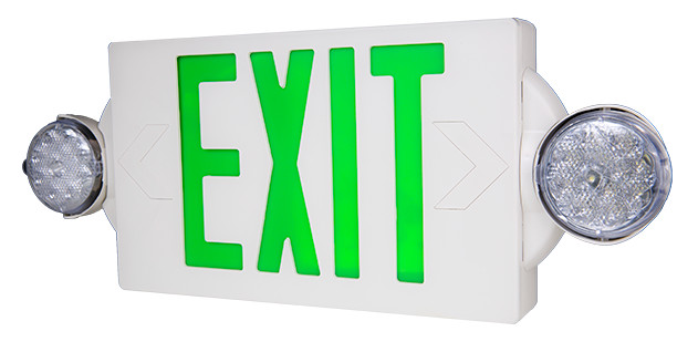 LTS LTEL004G Green EXIT Emergency Sign Universal Mount LED Thermoplastic Unit