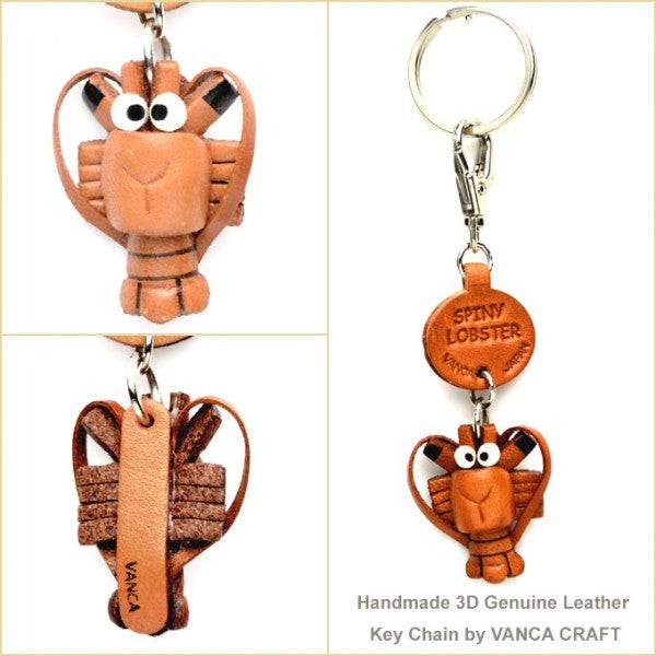 Spiny Lobster Japanese Leather Keychains Fish