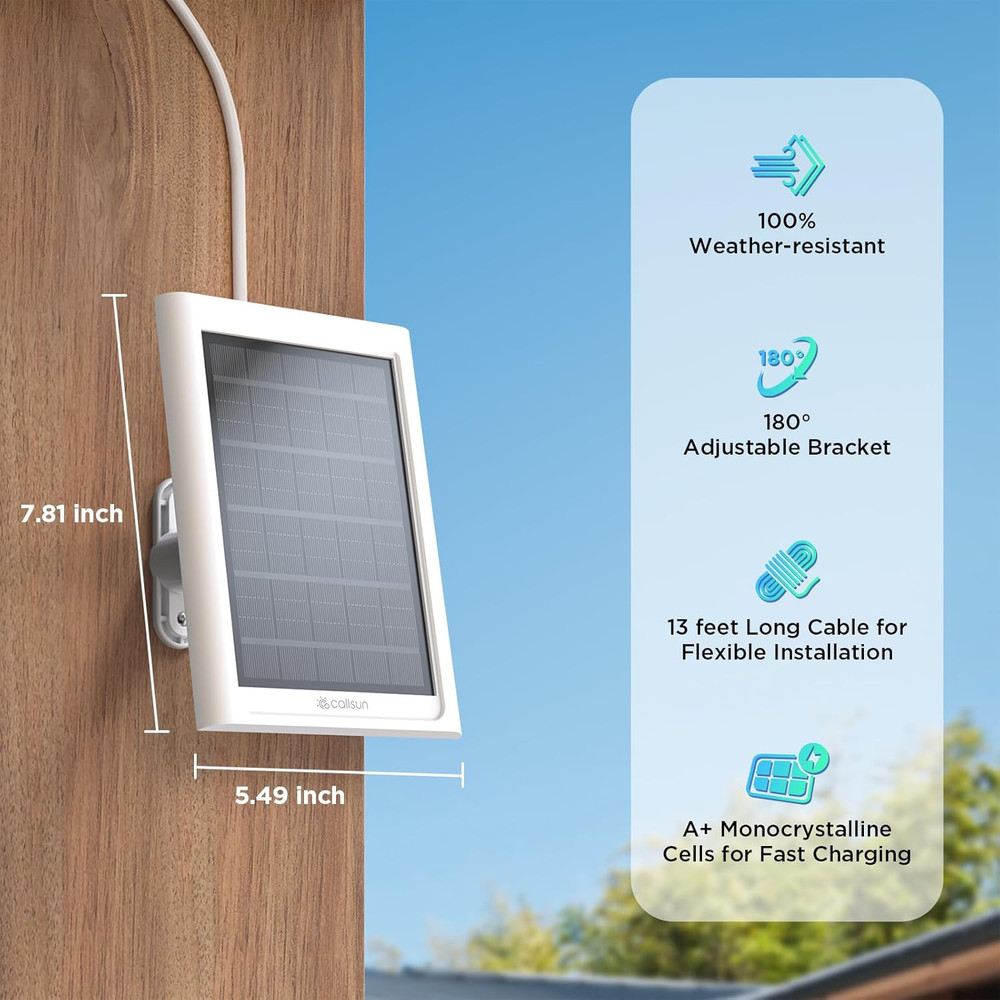 Solar Panel for Ring Camera – Compatible with Ring Stick up Cam Battery/Pro And