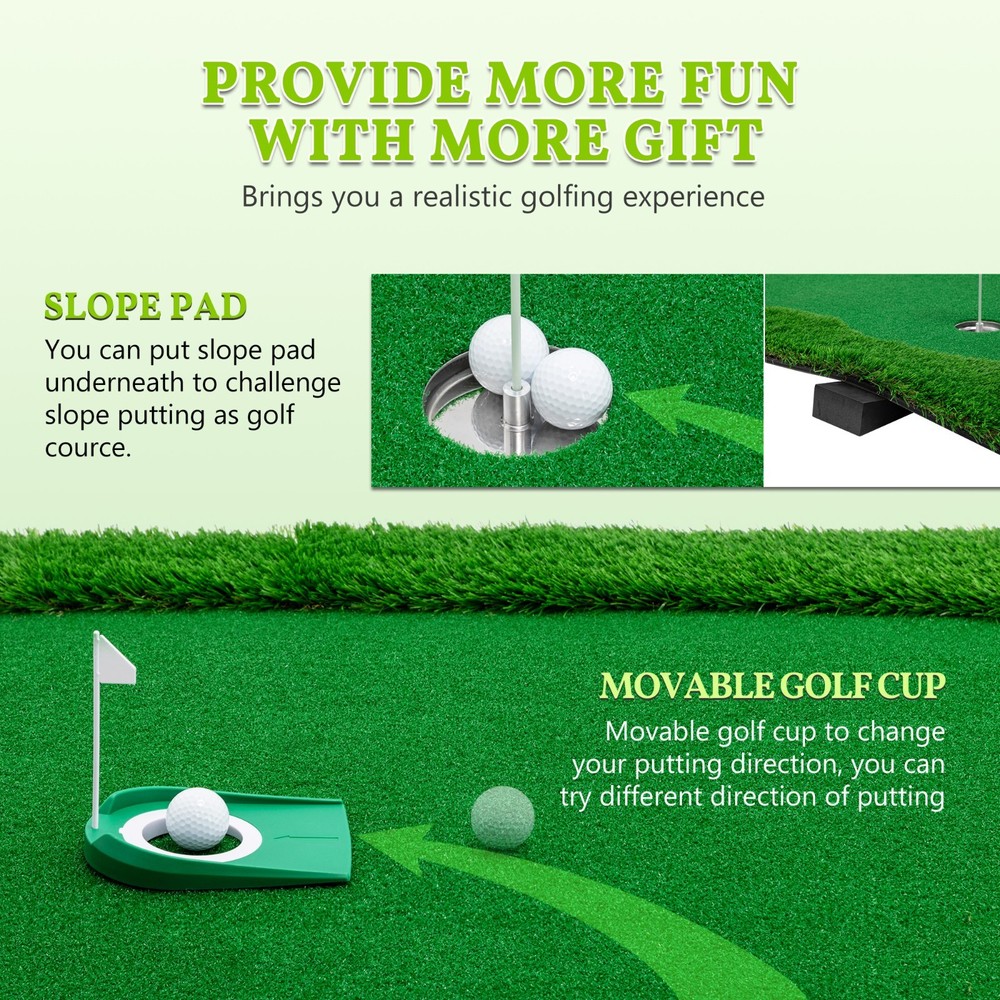 10 x 5 ft. Large Professional Golf Training Mat Swing Putting Green Practice