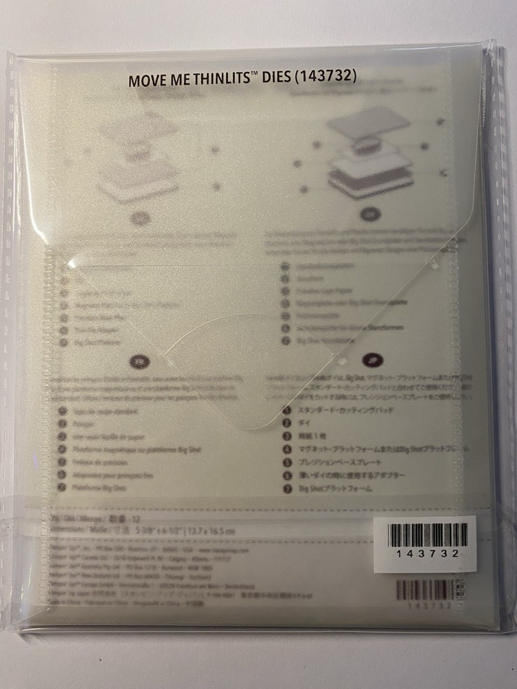 Stampin Up Sizzix Big Shot MOVE ME THINLITS DIES #143732 Butterfly Humming Bird