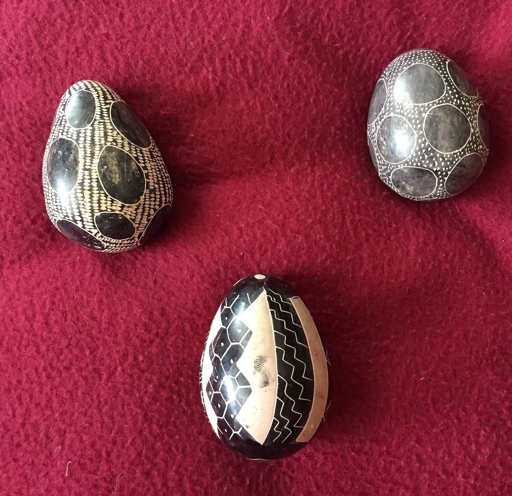 Three Hand Painted Rocks -- Aboriginal Patterns