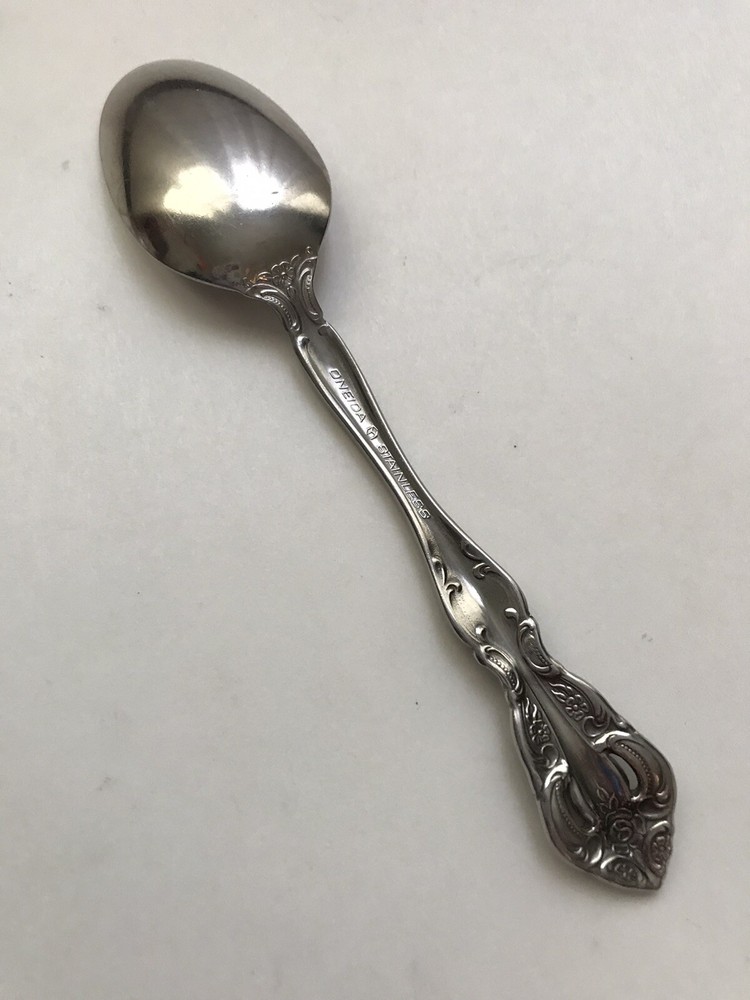 Oneida BRAHMS Stainless Pierced Black Scrolls Floral TEASPOON 6”